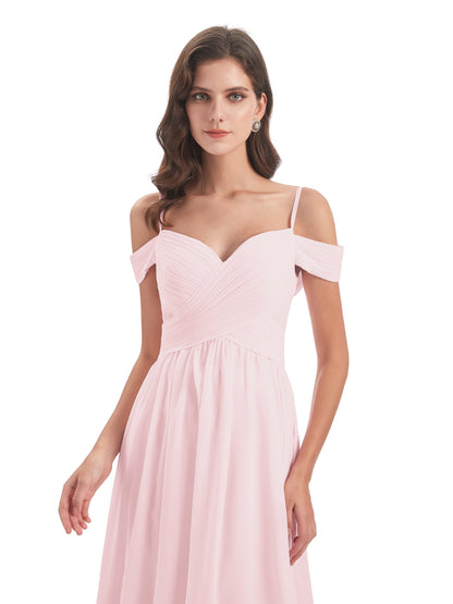 Mia A-line Off The Shoulder Long Bridesmaid Dresses