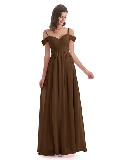 Mia A-line Off The Shoulder Long Bridesmaid Dresses