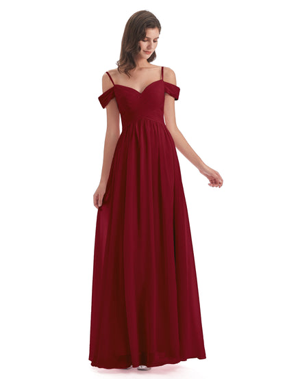 Mia A-line Off The Shoulder Long Bridesmaid Dresses