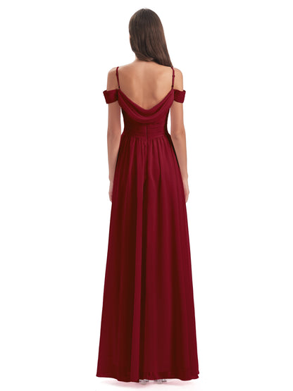Mia A-line Off The Shoulder Long Bridesmaid Dresses