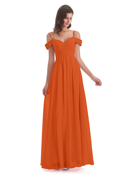 Mia A-line Off The Shoulder Long Bridesmaid Dresses