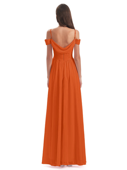 Mia A-line Off The Shoulder Long Bridesmaid Dresses