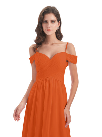 Mia A-line Off The Shoulder Long Bridesmaid Dresses
