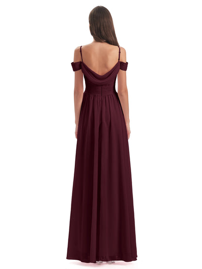 Mia A-line Off The Shoulder Long Bridesmaid Dresses