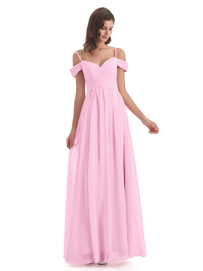 Mia A-line Off The Shoulder Long Bridesmaid Dresses