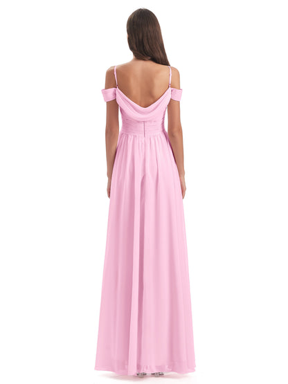 Mia A-line Off The Shoulder Long Bridesmaid Dresses