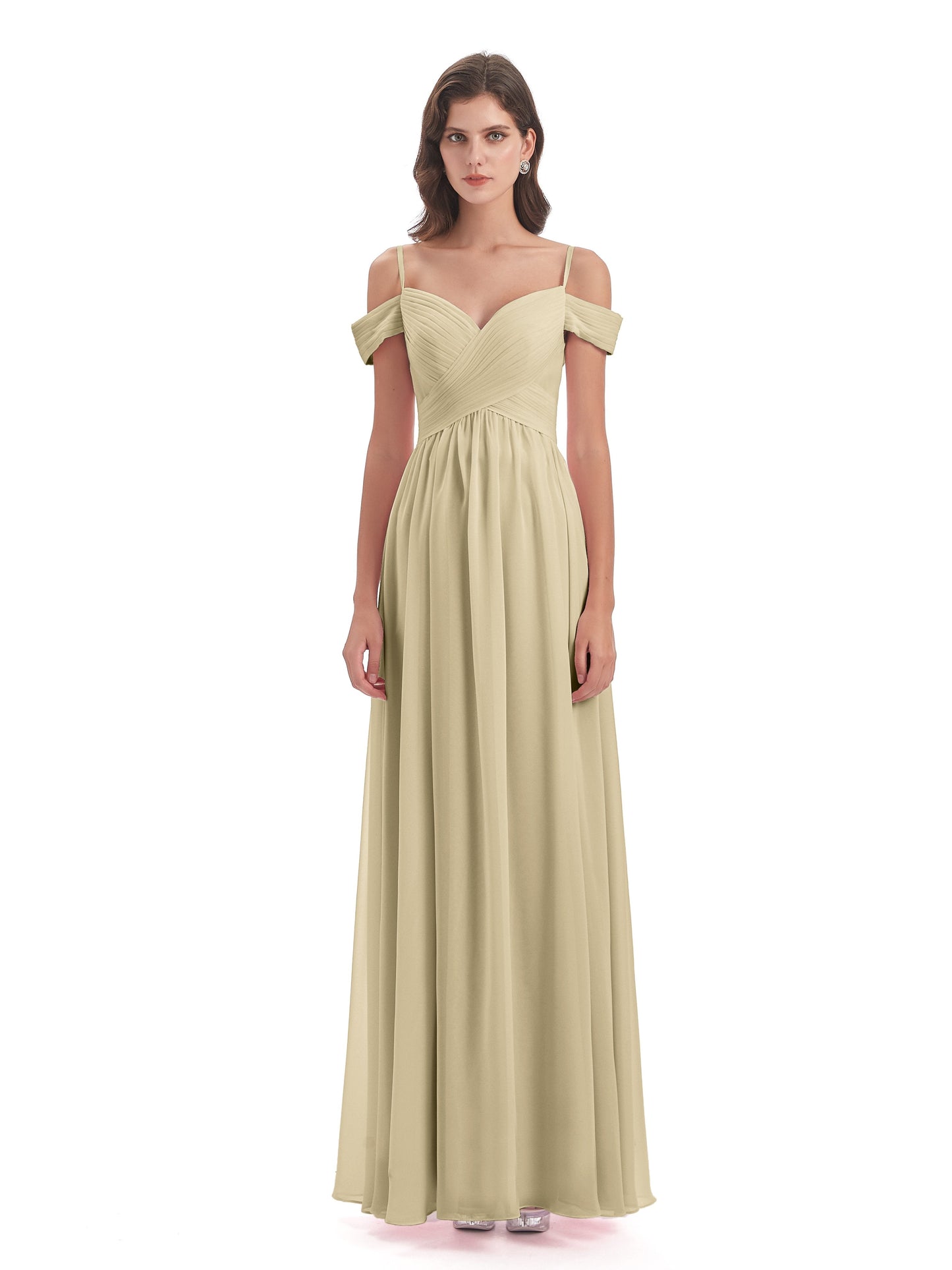 Mia A-line Off The Shoulder Long Bridesmaid Dresses