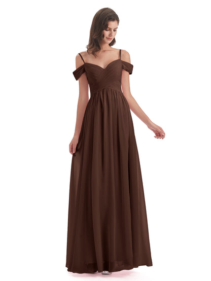 Mia A-line Off The Shoulder Long Bridesmaid Dresses