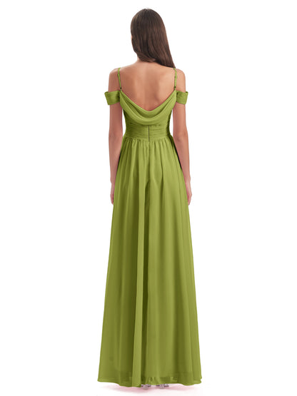 Mia A-line Off The Shoulder Long Bridesmaid Dresses