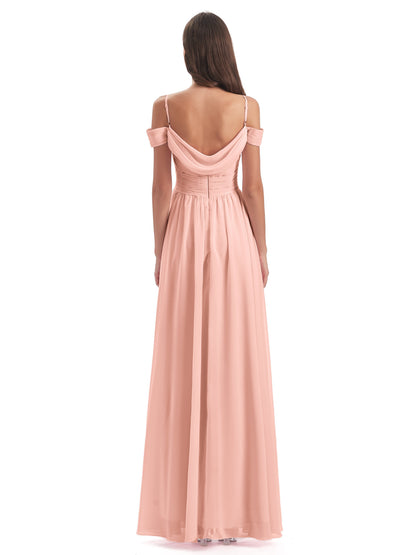 Mia A-line Off The Shoulder Long Bridesmaid Dresses