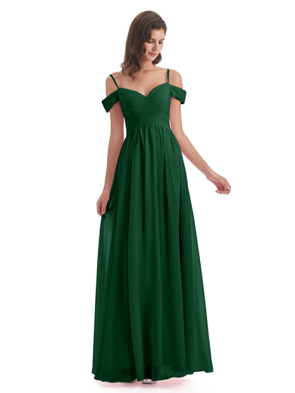 Mia A-line Off The Shoulder Long Bridesmaid Dresses