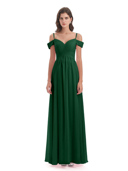 Mia A-line Off The Shoulder Long Bridesmaid Dresses