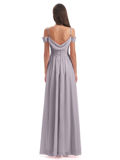 Mia A-line Off The Shoulder Long Bridesmaid Dresses