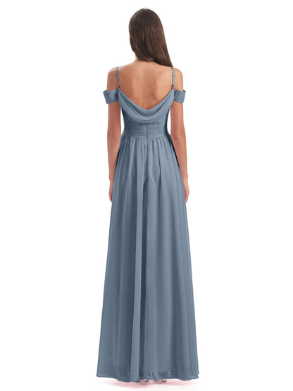 Mia A-line Off The Shoulder Long Bridesmaid Dresses