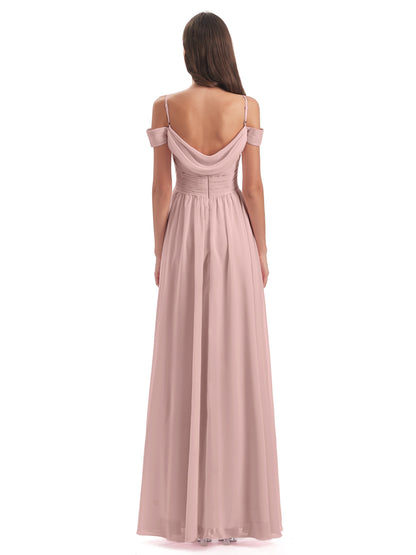 Mia A-line Off The Shoulder Long Bridesmaid Dresses