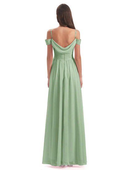 Mia A-line Off The Shoulder Long Bridesmaid Dresses