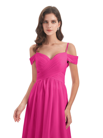 Mia A-line Off The Shoulder Long Bridesmaid Dresses