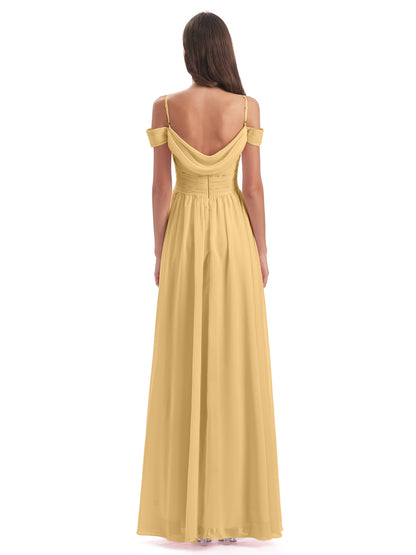 Mia A-line Off The Shoulder Long Bridesmaid Dresses