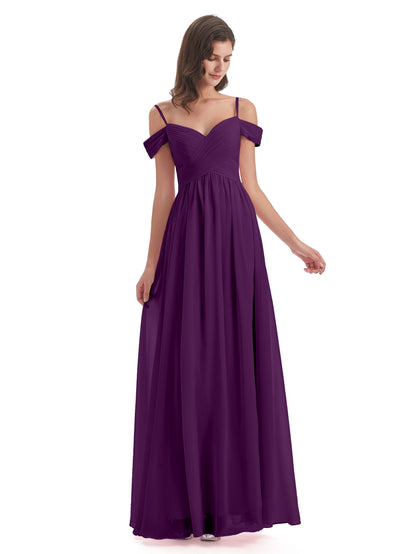 Mia A-line Off The Shoulder Long Bridesmaid Dresses