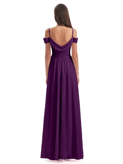 Mia A-line Off The Shoulder Long Bridesmaid Dresses
