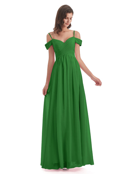 Mia A-line Off The Shoulder Long Bridesmaid Dresses