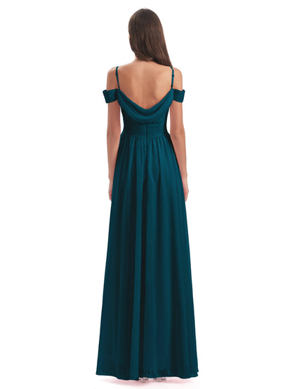 Mia A-line Off The Shoulder Long Bridesmaid Dresses