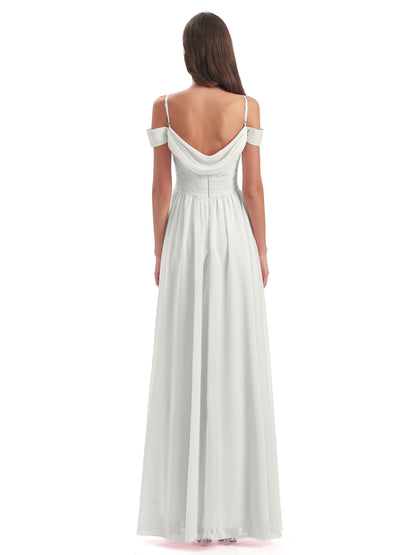 Mia A-line Off The Shoulder Long Bridesmaid Dresses