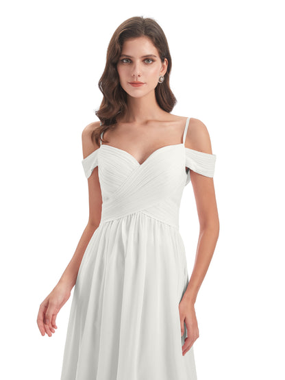 Mia A-line Off The Shoulder Long Bridesmaid Dresses