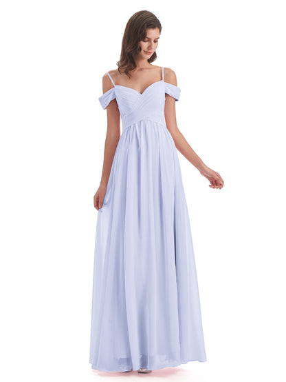 Mia A-line Off The Shoulder Long Bridesmaid Dresses