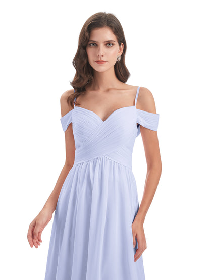 Mia A-line Off The Shoulder Long Bridesmaid Dresses
