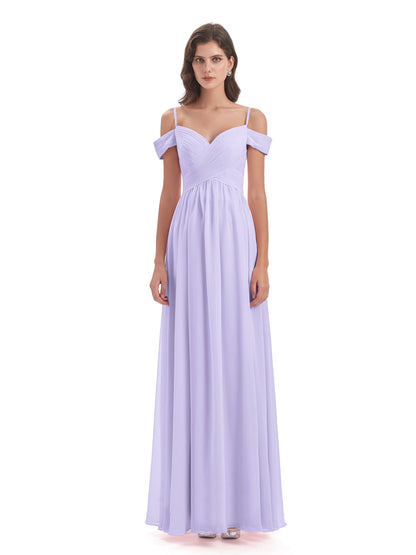 Mia A-line Off The Shoulder Long Bridesmaid Dresses