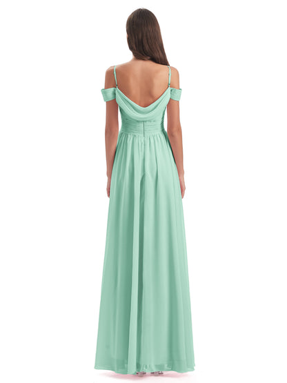 Mia A-line Off The Shoulder Long Bridesmaid Dresses