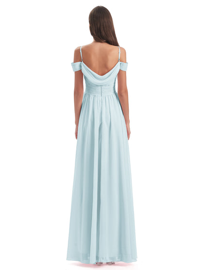 Mia A-line Off The Shoulder Long Bridesmaid Dresses