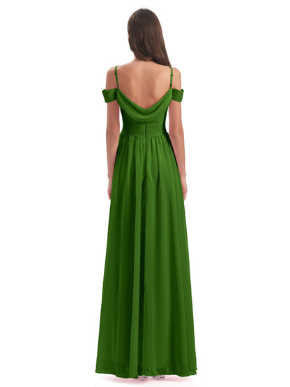 Mia A-line Off The Shoulder Long Bridesmaid Dresses
