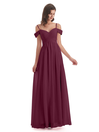 Mia A-line Off The Shoulder Long Bridesmaid Dresses