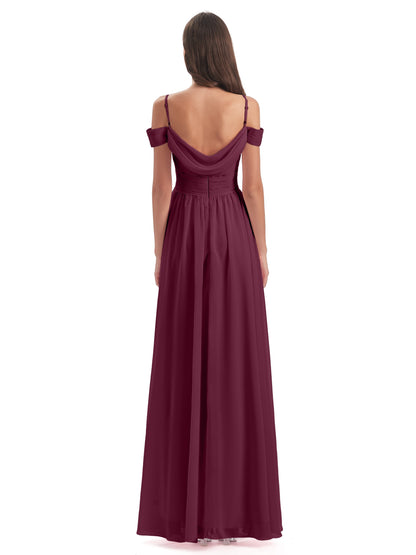 Mia A-line Off The Shoulder Long Bridesmaid Dresses