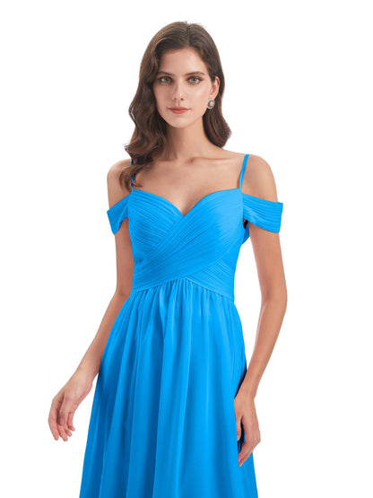 Mia A-line Off The Shoulder Long Bridesmaid Dresses
