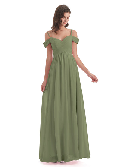 Mia A-line Off The Shoulder Long Bridesmaid Dresses