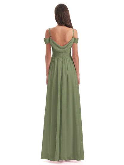 Mia A-line Off The Shoulder Long Bridesmaid Dresses