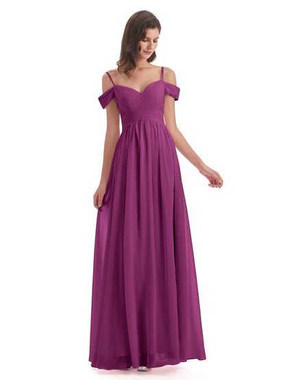 Mia A-line Off The Shoulder Long Bridesmaid Dresses