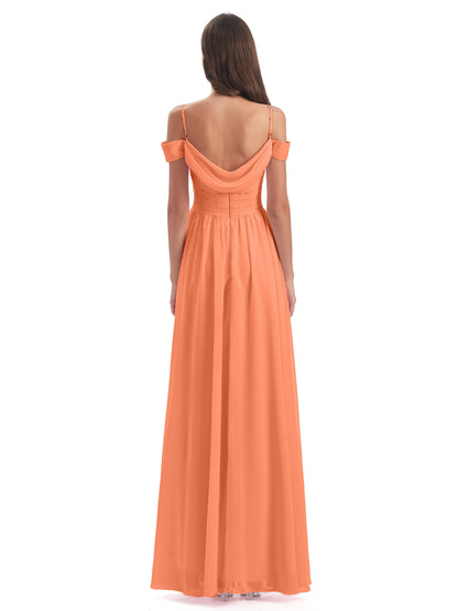 Mia A-line Off The Shoulder Long Bridesmaid Dresses