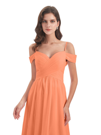 Mia A-line Off The Shoulder Long Bridesmaid Dresses