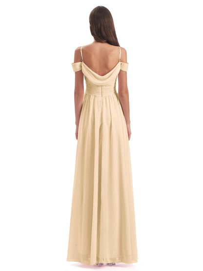 Mia A-line Off The Shoulder Long Bridesmaid Dresses