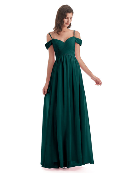 Mia A-line Off The Shoulder Long Bridesmaid Dresses