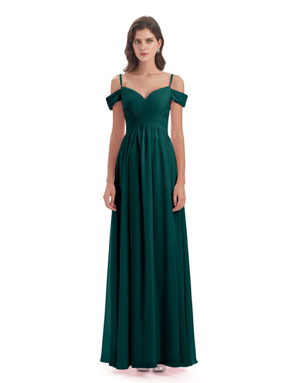 Mia A-line Off The Shoulder Long Bridesmaid Dresses