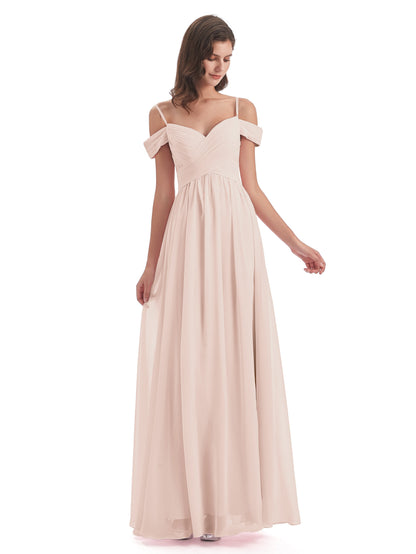 Mia A-line Off The Shoulder Long Bridesmaid Dresses