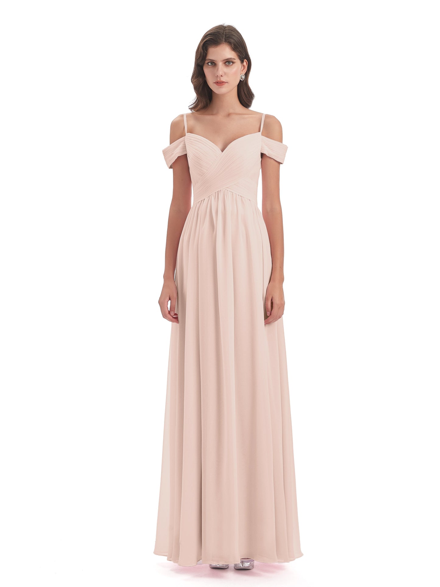 Mia A-line Off The Shoulder Long Bridesmaid Dresses