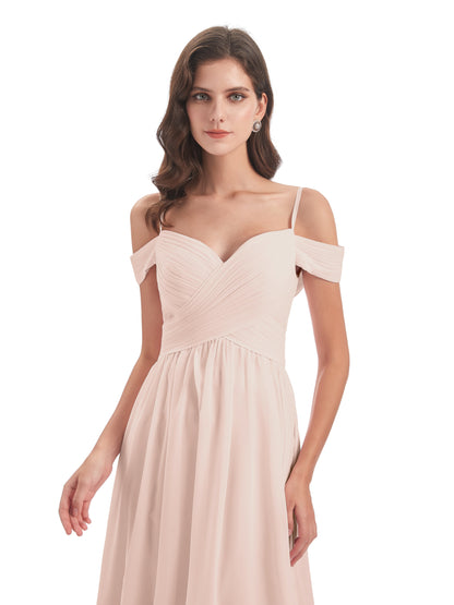 Mia A-line Off The Shoulder Long Bridesmaid Dresses