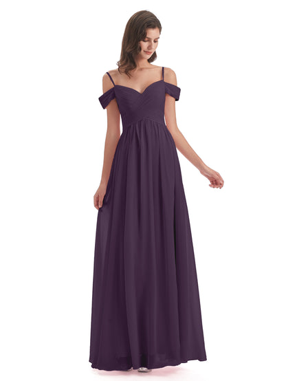 Mia A-line Off The Shoulder Long Bridesmaid Dresses