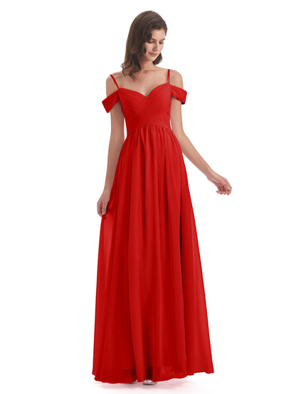 Mia A-line Off The Shoulder Long Bridesmaid Dresses